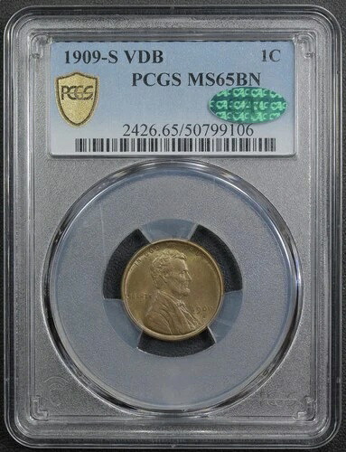 1909 S VDB リンカーン ウィート カッパー セント 1C PCGS MS 65 BN CAC