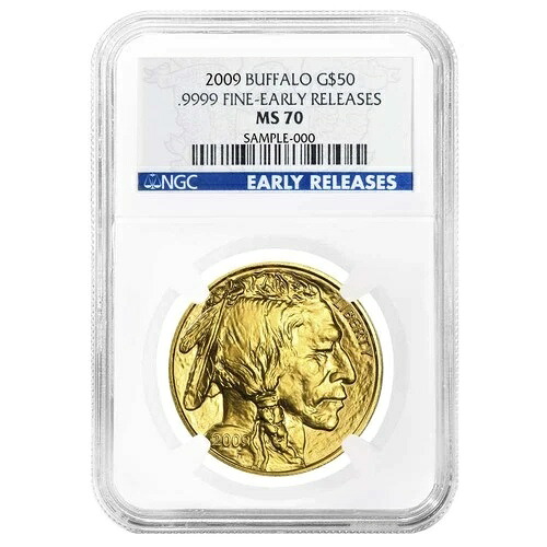 2009年 50ドル 1オンス アメリカンゴールドバッファロー NGC MS70 ブルー ER ラベル｜WORLD RESOURCE【QUEEN店】