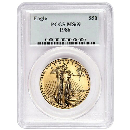 1986年 50ドル アメリカン ゴールド イーグル 1オンス PCGS MS69 ブルーラベル