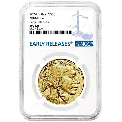 2024年 50ドル 1オンス アメリカンゴールド バッファロー NGC MS69 ER ブルーラベル