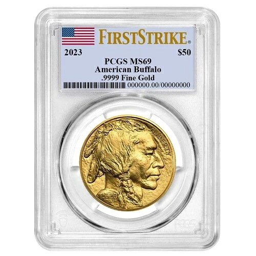2023年 50ドル 1オンス アメリカンゴールドバッファロー PCGS MS69 FS フラッグラベル｜WORLD RESOURCE【QUEEN店】