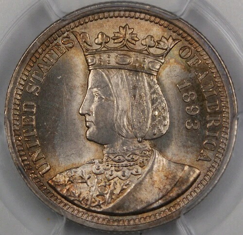 1893年 イザベラ シルバークォーター、PCGS MS-64 *ニアジェム* 記念コイン｜WORLD RESOURCE【QUEEN店】