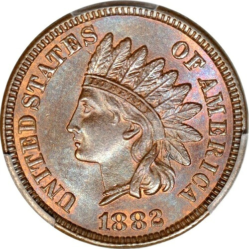 1882年 1セント スノー6 インディアンセント PCGS MS66BN (写真シール)｜WORLD RESOURCE【QUEEN店】