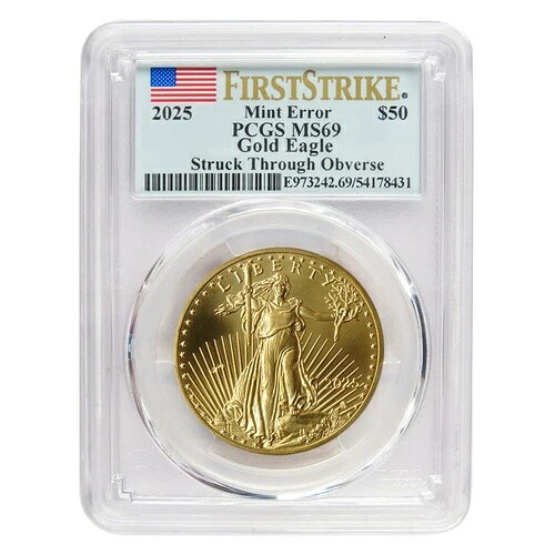 2025年 50ドル アメリカン ゴールド イーグル 1オンス PCGS MS69 ミントエラー FS フラッグラベル|WORLD RESOURCE【QUEEN店】