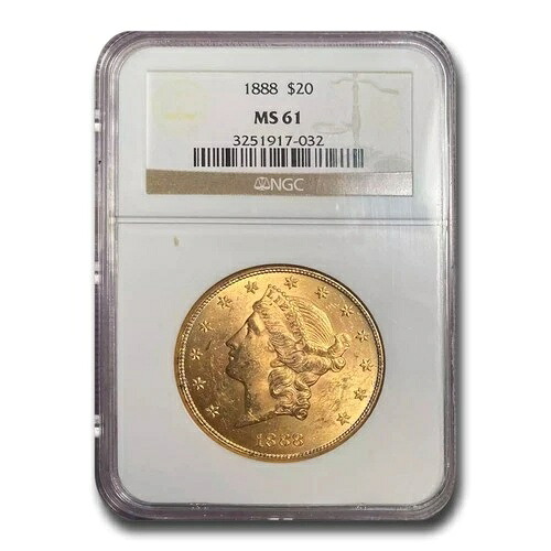 1888年 20ドル リバティゴールド ダブルイーグル MS-61 NGC