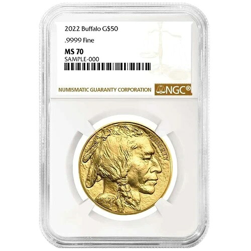 2022年 1オンス バッファロー金貨 50ドル NGC MS70 ブラウンラベル|WORLD RESOURCE【QUEEN店】