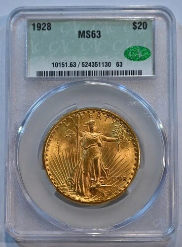 1928 年 $20 セントゴーデンズ ゴールド ダブルイーグル MS63 CAC グレード - 送料無料!!!!｜WORLD RESOURCE【QUEEN店】