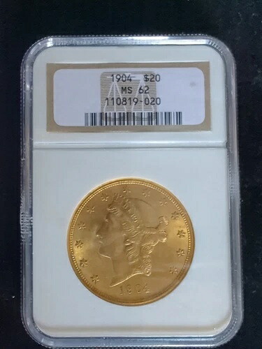 1904年 $20 ダブルイーグル NGC MS 62 - 110819-020-|WORLD RESOURCE【QUEEN店】