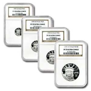 1998-W 4コインプルーフ アメリカンプラチナイーグルセット PF-70 NGC-