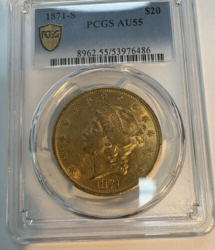 1871-S 20ドル金貨 $20 PCGS AU 55|WORLD RESOURCE【QUEEN店】