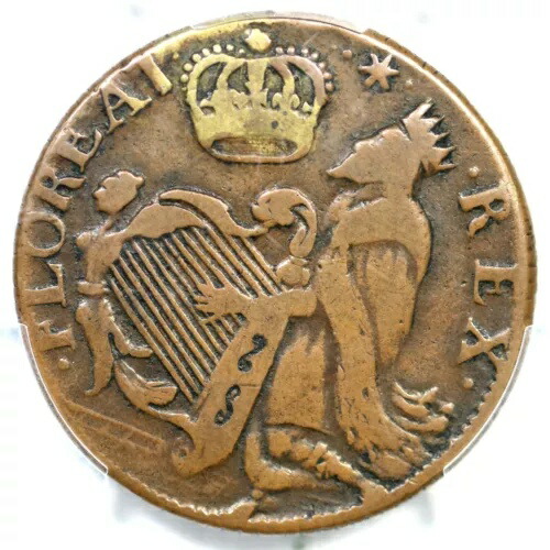 (1670) V 1-B R-4 PCGS VF 35 セントパトリック ハーフペニー コロニアルコイン 1/2ペンス Ex; フォード|WORLD RESOURCE【QUEEN店】