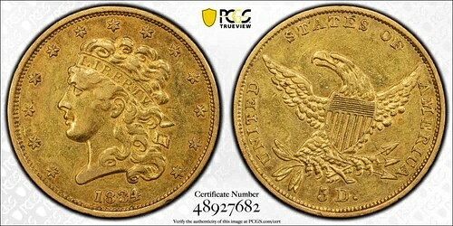 1834年 Pゴールド ハーフイーグルス クラシックヘッド PCGS XF-45 CAC クラシックヘッド プレーン 4-｜WORLD RESOURCE【QUEEN店】