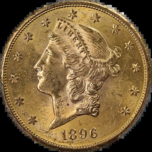 1896年 -S リバティ ゴールド $20 PCGS MS62 ナイス アピール ストロング ストライク-｜WORLD RESOURCE【QUEEN店】