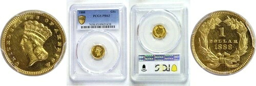1888年1ドル金貨。- PCGS PR-63