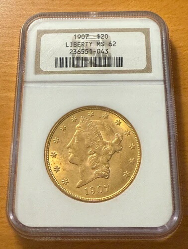 US 1907 ゴールド $20 20 ドル NGC MS62 ダブルイーグル リバティヘッド-|WORLD RESOURCE【QUEEN店】