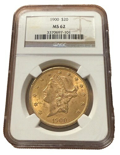 1900年米国金貨20ドル NGC MS62 ダブルイーグル リバティヘッド