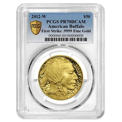 2012-W プルーフ $50 アメリカンゴールドバッファロー PCGS PR70DCAM FS ブルーラベル-