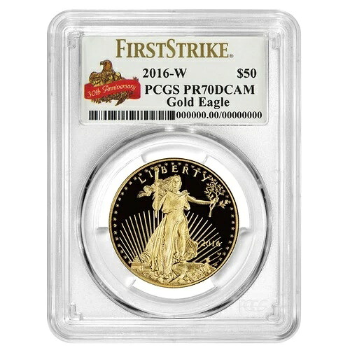 2016-W 50ドル 1オンス プルーフ アメリカンゴールドイーグル PCGS PR70DCAM FS 30周年記念