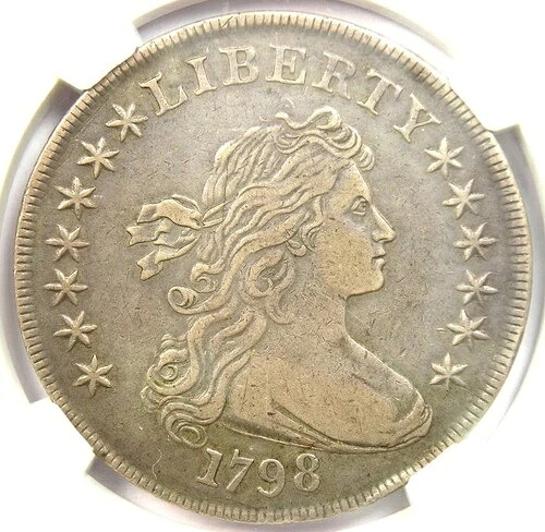 1798年 ドレープバスト シルバードル 1ドルコイン BB-115, B-31 - NGC XF40 (EF40) 認定|WORLD RESOURCE【QUEEN店】