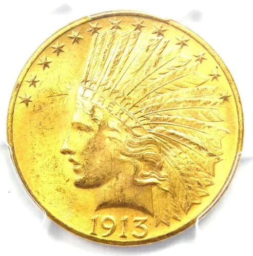 1913年インディアン・ゴールド・イーグル10ドル硬貨 - PCGS MS64+ Plus認定 - 4,750ドル相当|WORLD RESOURCE【QUEEN店】