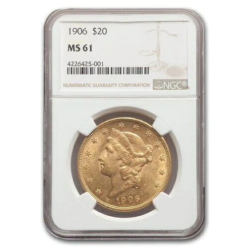 1906年 20ドル リバティゴールド ダブルイーグル MS-61 NGC|WORLD RESOURCE【QUEEN店】