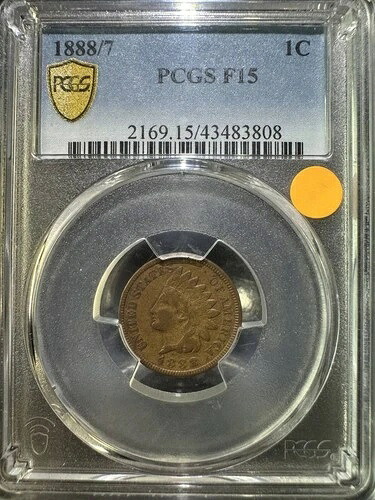 1888/7年 小セント インディアンヘッド PCGS F-15 BN|WORLD RESOURCE【QUEEN店】