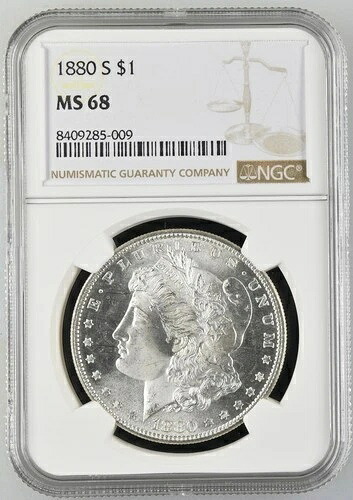 1880年 S モルガン銀貨 NGC MS-68