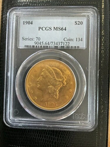 1904年 20ドル金貨 米国リバティヘッド ダブルイーグル PCGS MS64｜WORLD RESOURCE【QUEEN店】