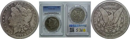 1893-S モルガン・ダラー PCGS G-6