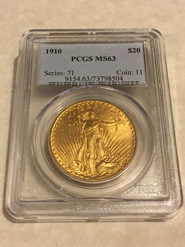 1910 MS63 PCGS $20 セントゴーデンズ ダブルイーグル金貨 PQ 素晴らしい魅力のクラシック hldr