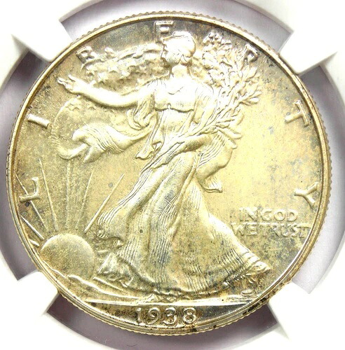 1938年 プルーフ ウォーキング・リバティ ハーフダラー 50セント硬貨。NGC PR68 (PF68) - 価値8,500ドル