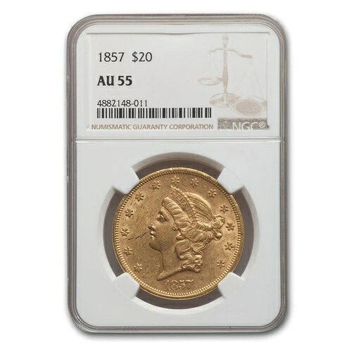 1857年 $20 リバティゴールド ダブルイーグル AU-55 NGC-｜WORLD RESOURCE【QUEEN店】