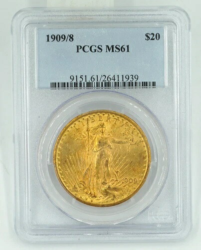 1909/8 PCGS MS61 セント・ゴーデンズ ダブルイーグル|WORLD RESOURCE【QUEEN店】