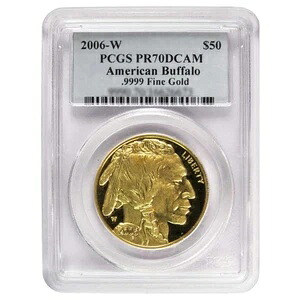 2006-W プルーフ 50ドル アメリカンゴールド バッファロー PCGS PR70DCAM ブルーラベル