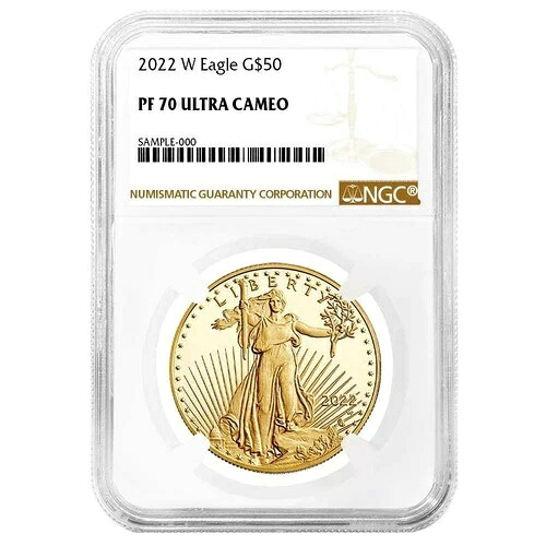 2022-W 50ドル 1オンス プルーフ アメリカン ゴールド イーグル NGC PF70UC ブラウンラベル