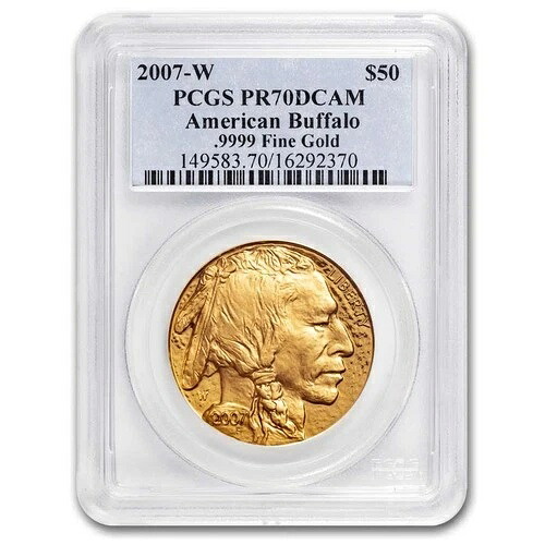 2007-W 1オンス プルーフゴールド バッファロー PR-70 PCGS|WORLD RESOURCE【QUEEN店】