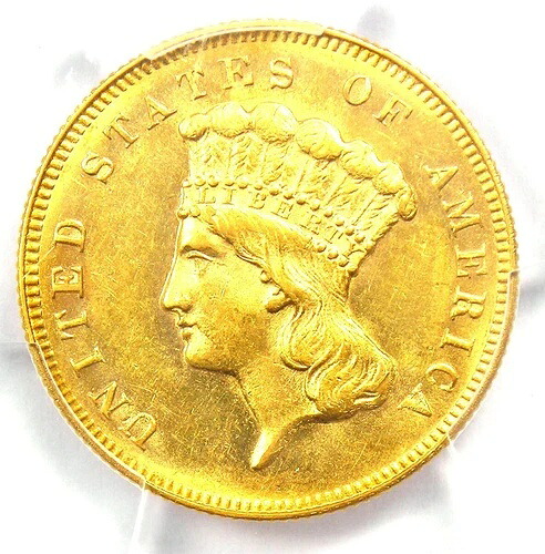 1869年 3ドル インディアン金貨 $3 - PCGS 未流通詳細 (UNC MS)|WORLD RESOURCE【QUEEN店】