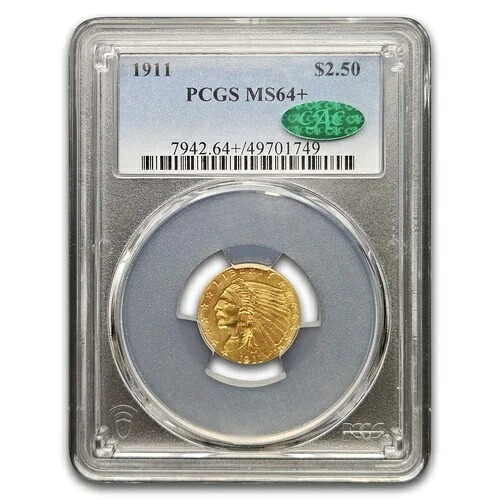 1911年 $2.50 インディアンゴールド クォーター イーグル MS-64+ PCGS CAC-