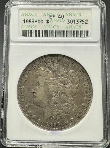 1889-CC モーガン シルバードル ANACS オールドソープボックスホルダー EF40 10XXGC25