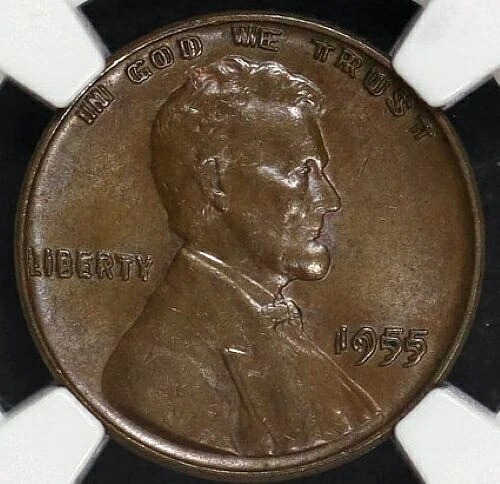 1955年 ダブルダイ 表面 リンカーンセント NGC MS 63 BN 光沢があり非常にきれい｜WORLD RESOURCE【QUEEN店】
