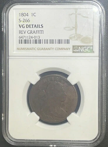 1804年製ラージセント S-266、キーデート、低鋳造枚数コイン、NGC、非常に良好、裏面回転｜WORLD RESOURCE【QUEEN店】
