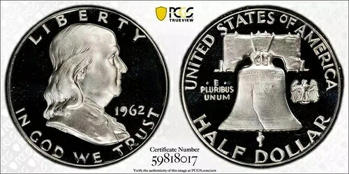 1962年 P ハーフダラー フランクリン PCGS PR-69 DCAM|WORLD RESOURCE【QUEEN店】