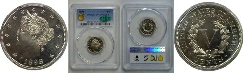 1898年 5C リバティニッケル PCGS プルーフ 67 CAM CAC|WORLD RESOURCE【QUEEN店】