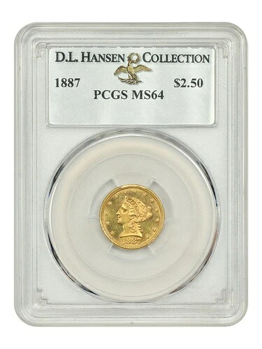1887 $2.50 PCGS MS64 ex: D.L. ハンセン - リバティヘッド $2.5 755,920円