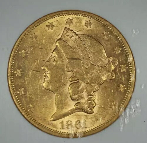 1861年 リバティヘッド・ダブルイーグル。タイプ1 NGC AU53。PQコイン。