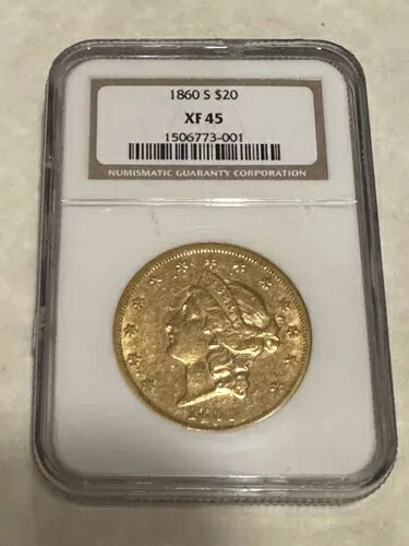1860-S XF45 NGC リバティ ダブルイーグル 20 ドル金貨 素晴らしい魅力 (PCGS なし)|WORLD RESOURCE【QUEEN店】