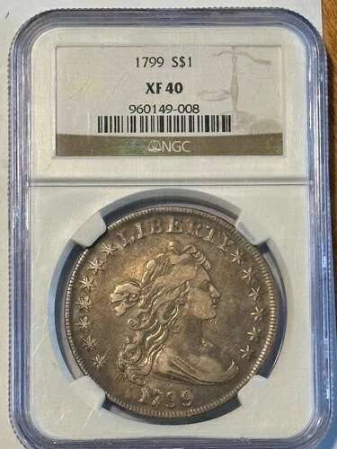 1799年 NGC XF 40 限界バストシルバードル問題のないコイン -