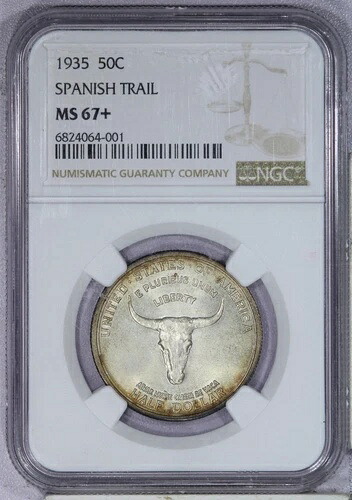 1935年スペイントレイルハーフドル50c NGC MS67+プラスグレード！ - スーパーオリジナル！ポンド-