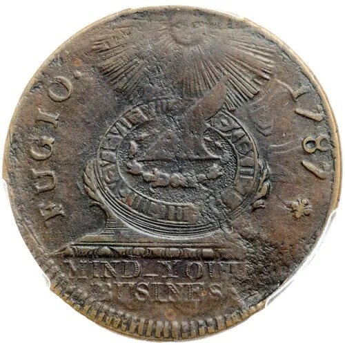 1787 N 1-B R-4 PCGS XF 40 クロスアフターデート Fugio Cent コロニアル銅|WORLD RESOURCE【QUEEN店】