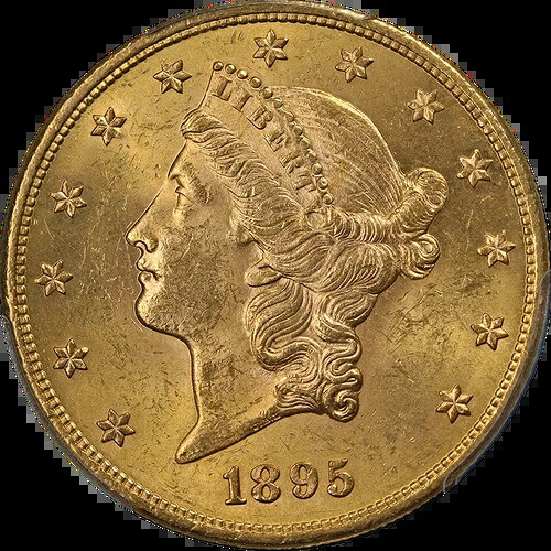 1895-P リバティゴールド 20ドル PCGS MS63 素晴らしい外観 強い刻印｜WORLD RESOURCE【QUEEN店】 760,320円